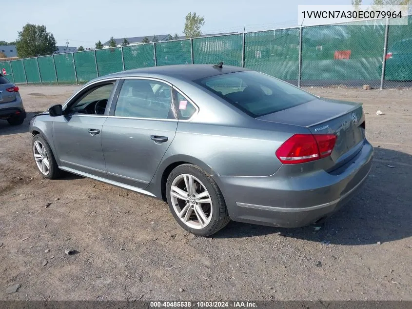 1VWCN7A30EC079964 2014 Volkswagen Passat 2.0L Tdi Sel Premium