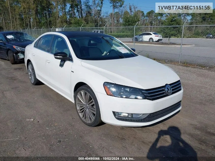 2014 Volkswagen Passat 1.8T Sport VIN: 1VWBT7A34EC115155 Lot: 40495066