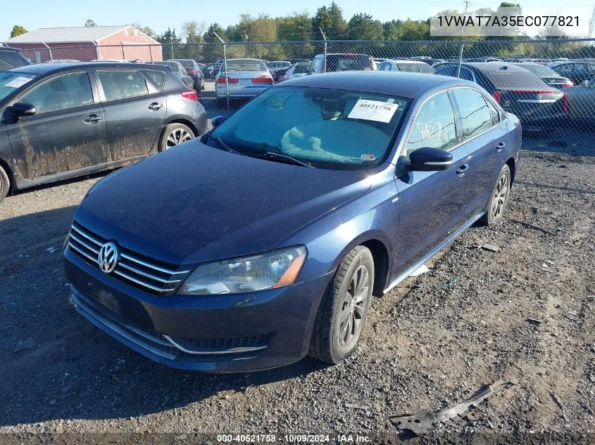 2014 Volkswagen Passat 1.8T Wolfsburg Edition VIN: 1VWAT7A35EC077821 Lot: 40521758