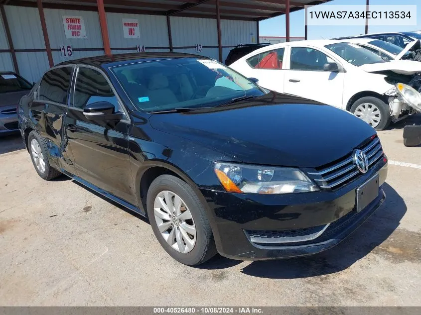 2014 Volkswagen Passat 1.8T Wolfsburg Edition VIN: 1VWAS7A34EC113534 Lot: 40526480