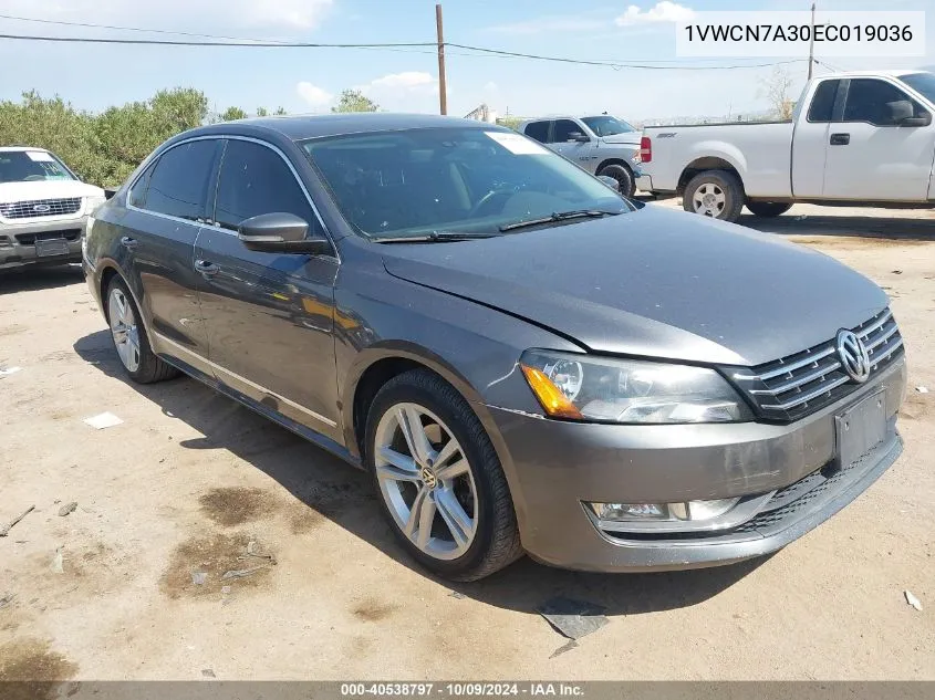 2014 Volkswagen Passat 2.0L Tdi Sel Premium VIN: 1VWCN7A30EC019036 Lot: 40538797