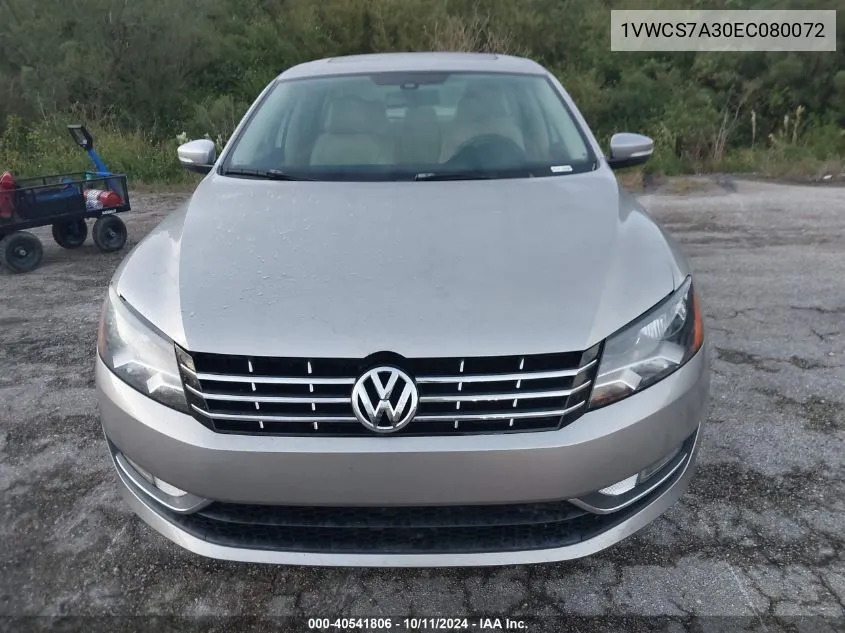 2014 Volkswagen Passat Sel VIN: 1VWCS7A30EC080072 Lot: 40541806