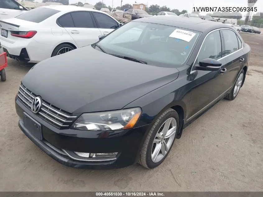 2014 Volkswagen Passat 2.0L Tdi Se VIN: 1VWBN7A35EC069345 Lot: 40551030