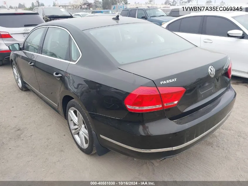 2014 Volkswagen Passat 2.0L Tdi Se VIN: 1VWBN7A35EC069345 Lot: 40551030