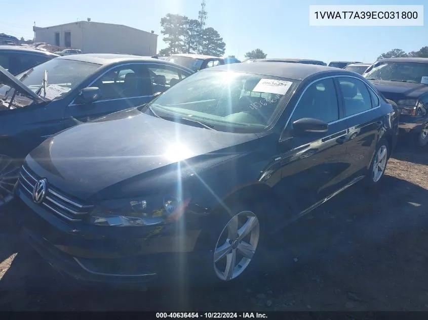 2014 Volkswagen Passat 1.8T Wolfsburg Edition VIN: 1VWAT7A39EC031800 Lot: 40636454