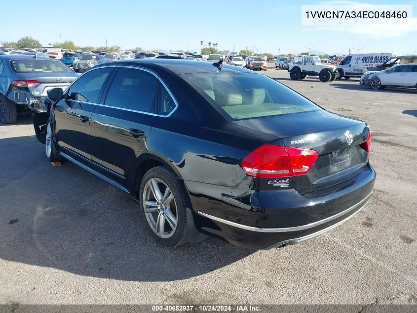 2014 Volkswagen Passat 2.0L Tdi Sel Premium VIN: 1VWCN7A34EC048460 Lot: 40652937