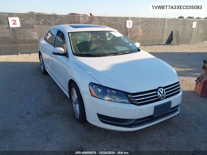 2014 Volkswagen Passat 1.8T Se VIN: 1VWBT7A3XEC035083 Lot: 40655976