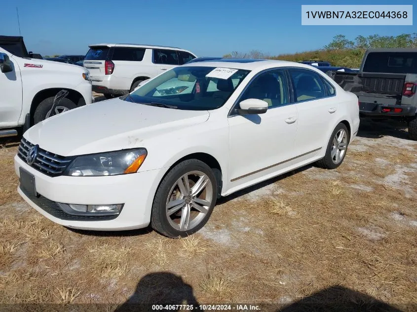 2014 Volkswagen Passat 2.0L Tdi Se VIN: 1VWBN7A32EC044368 Lot: 40677725