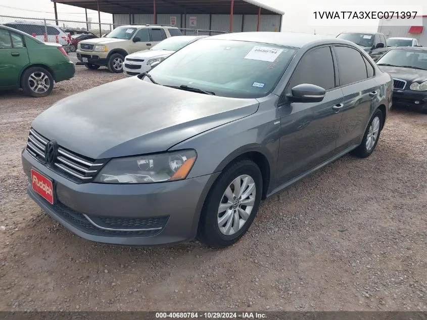 2014 Volkswagen Passat 1.8T Wolfsburg Edition VIN: 1VWAT7A3XEC071397 Lot: 40680784