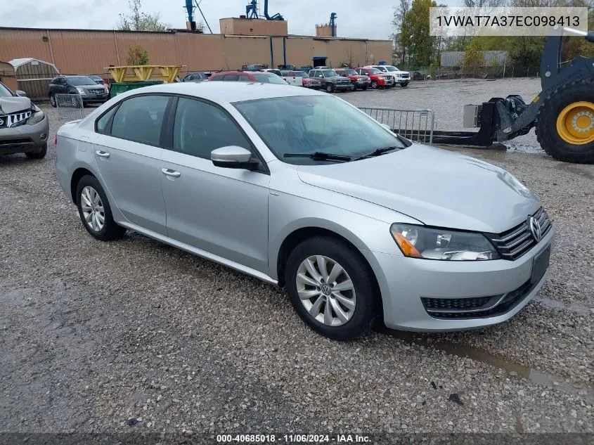 2014 Volkswagen Passat 1.8T Wolfsburg Edition VIN: 1VWAT7A37EC098413 Lot: 40685018