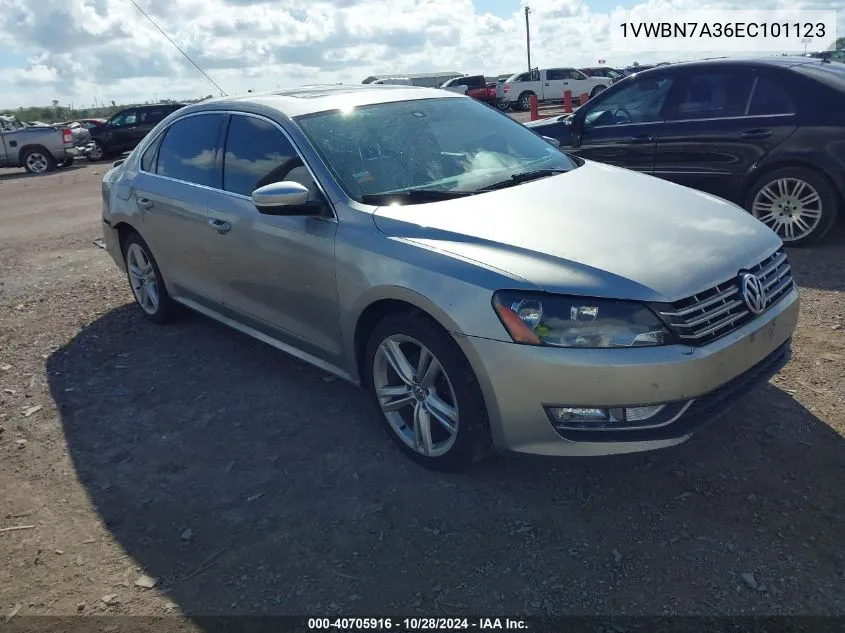 2014 Volkswagen Passat 2.0L Tdi Se VIN: 1VWBN7A36EC101123 Lot: 40705916