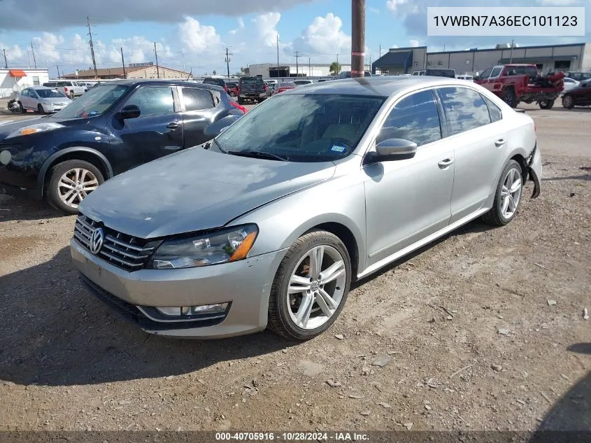 2014 Volkswagen Passat 2.0L Tdi Se VIN: 1VWBN7A36EC101123 Lot: 40705916