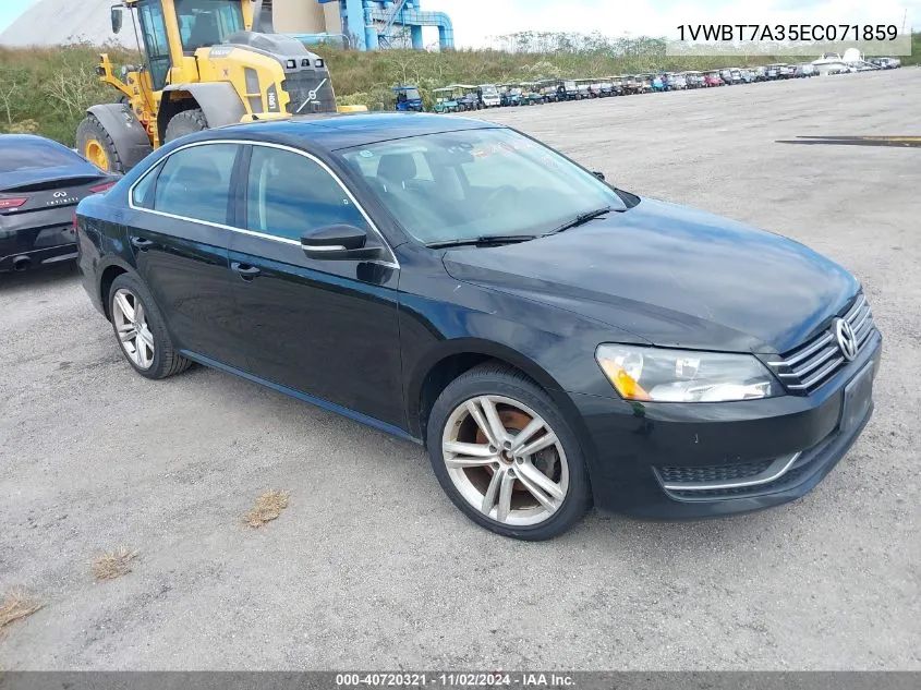 2014 Volkswagen Passat 1.8T Se VIN: 1VWBT7A35EC071859 Lot: 40720321