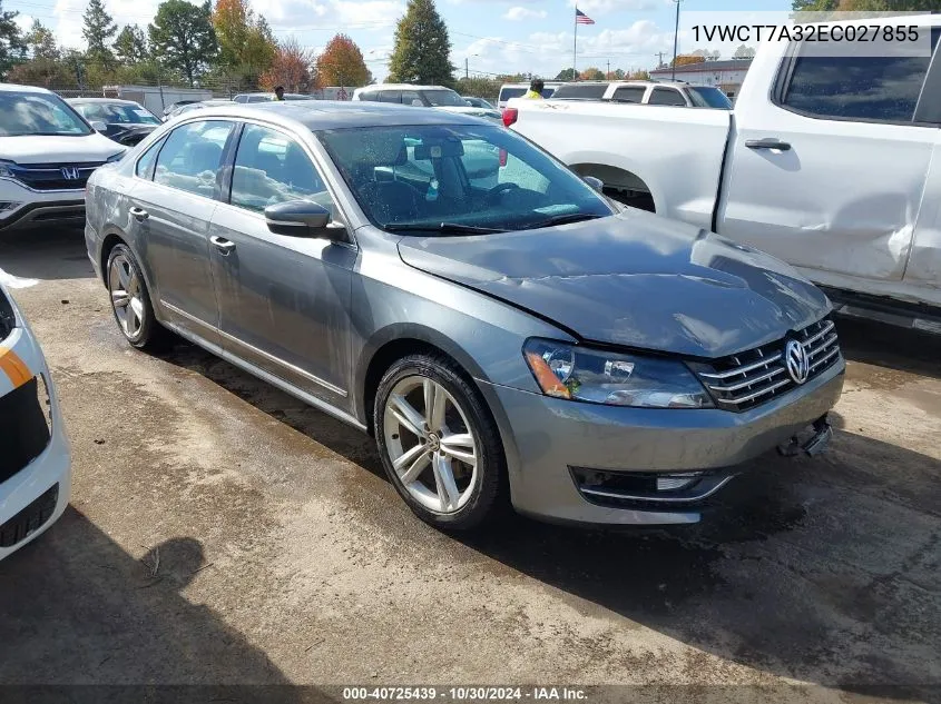 1VWCT7A32EC027855 2014 Volkswagen Passat 1.8T Sel Premium