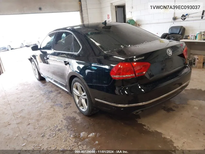 2014 Volkswagen Passat 2.0L Tdi Sel Premium VIN: 1VWCN7A39EC093037 Lot: 40729050