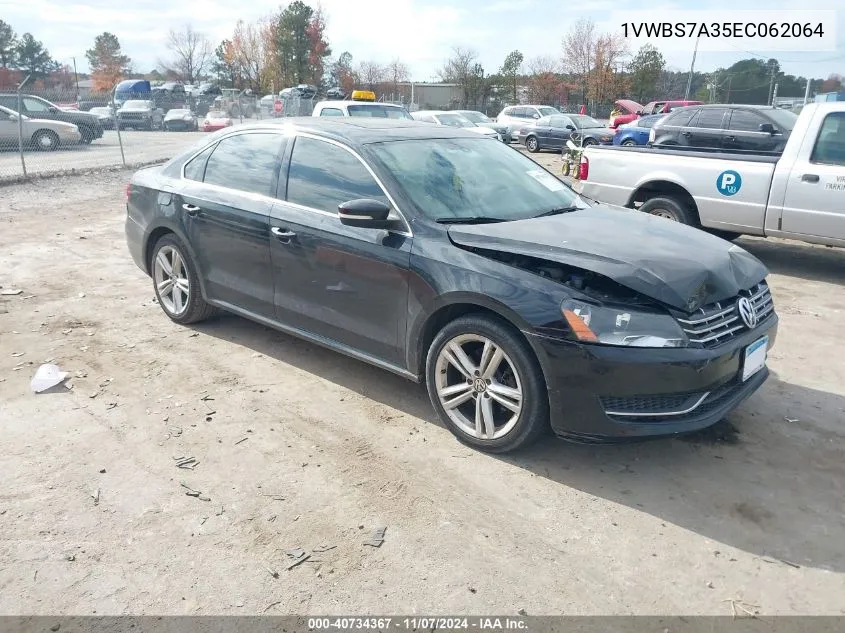 2014 Volkswagen Passat Se VIN: 1VWBS7A35EC062064 Lot: 40734367