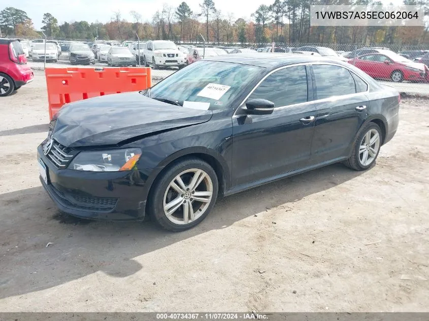 2014 Volkswagen Passat Se VIN: 1VWBS7A35EC062064 Lot: 40734367