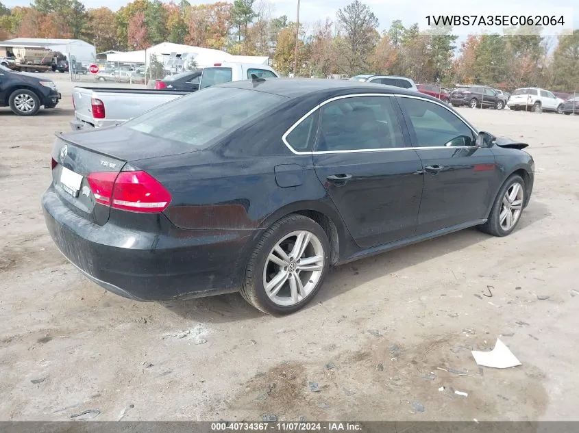 2014 Volkswagen Passat Se VIN: 1VWBS7A35EC062064 Lot: 40734367