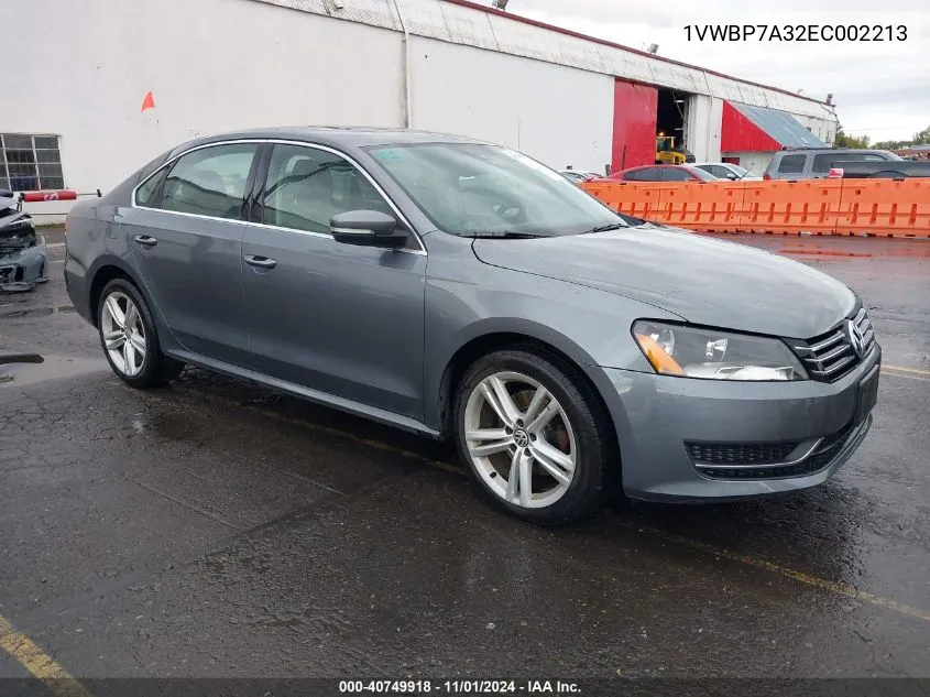 2014 Volkswagen Passat 2.5L Se VIN: 1VWBP7A32EC002213 Lot: 40749918