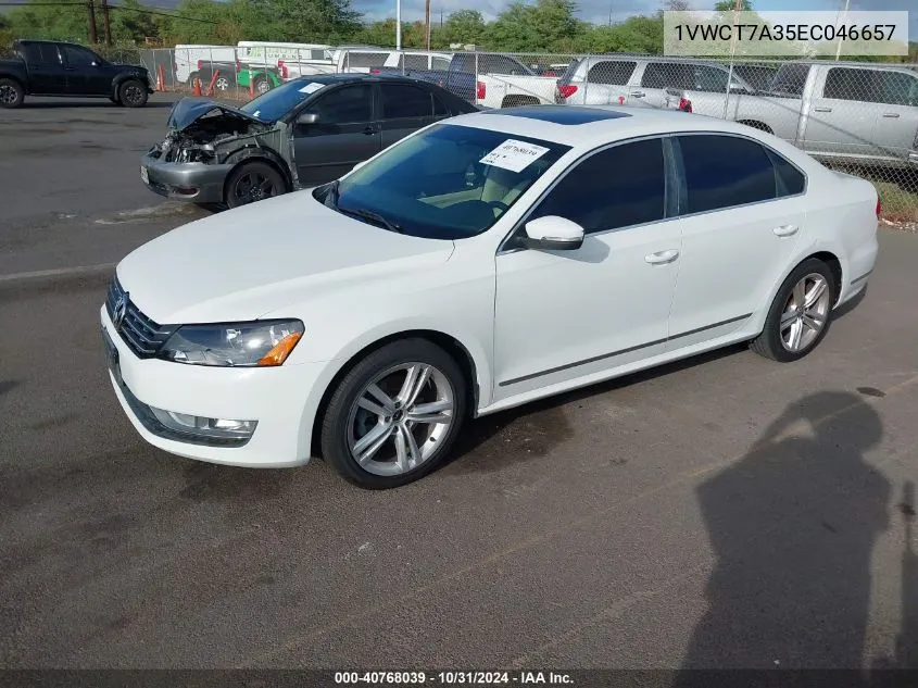 2014 Volkswagen Passat 1.8T Sel Premium VIN: 1VWCT7A35EC046657 Lot: 40768039