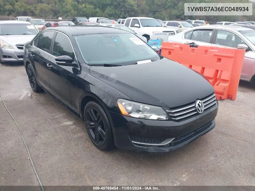 2014 Volkswagen Passat 1.8T Se VIN: 1VWBS7A36EC048934 Lot: 40769454