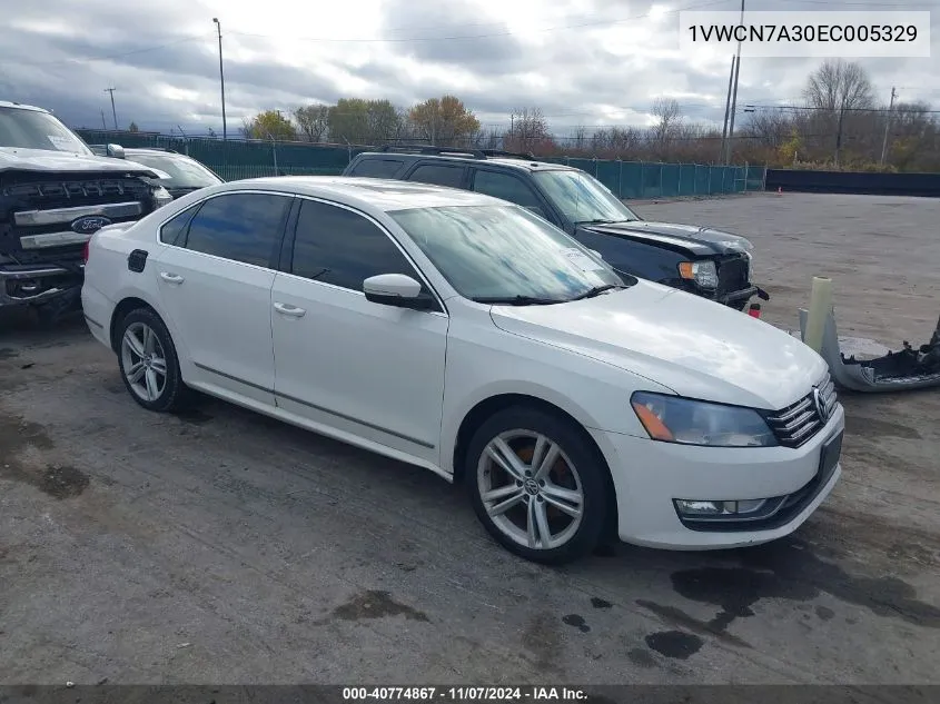 2014 Volkswagen Passat 2.0L Tdi Sel Premium VIN: 1VWCN7A30EC005329 Lot: 40774867