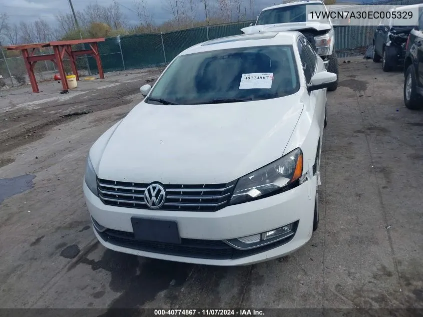 2014 Volkswagen Passat 2.0L Tdi Sel Premium VIN: 1VWCN7A30EC005329 Lot: 40774867