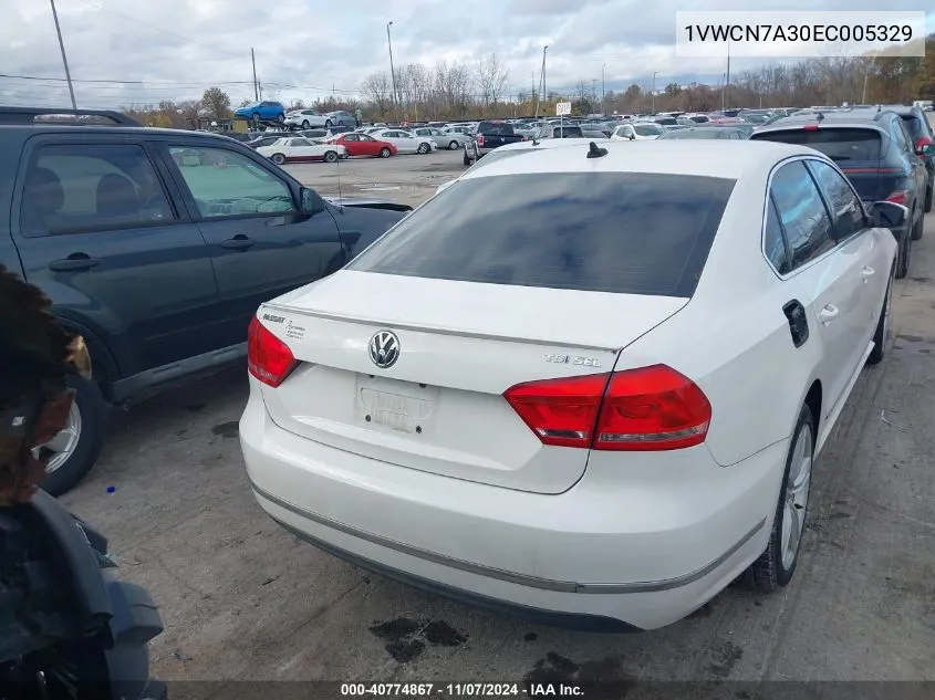 2014 Volkswagen Passat 2.0L Tdi Sel Premium VIN: 1VWCN7A30EC005329 Lot: 40774867