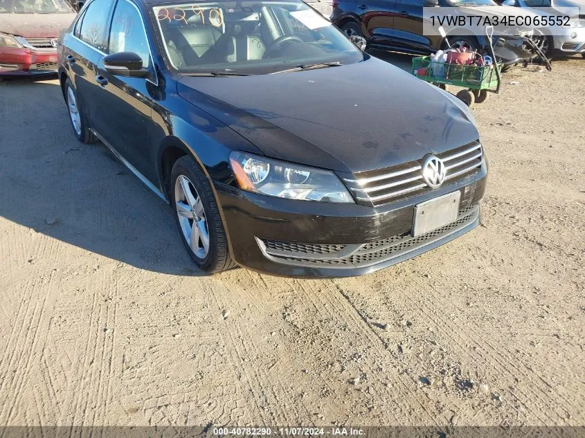 2014 Volkswagen Passat 1.8T Se VIN: 1VWBT7A34EC065552 Lot: 40782290