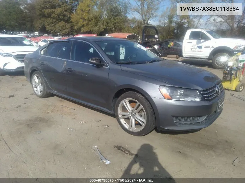 2014 Volkswagen Passat 1.8T Se VIN: 1VWBS7A38EC118384 Lot: 40790575