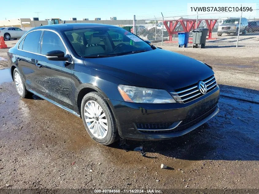 2014 Volkswagen Passat 1.8T Se VIN: 1VWBS7A38EC104596 Lot: 40794568