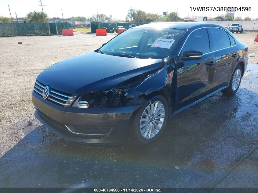 2014 Volkswagen Passat 1.8T Se VIN: 1VWBS7A38EC104596 Lot: 40794568