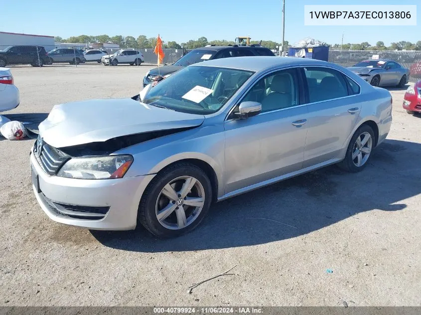 2014 Volkswagen Passat 2.5L Se VIN: 1VWBP7A37EC013806 Lot: 40799924