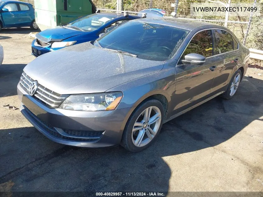 2014 Volkswagen Passat 2.0L Tdi Se VIN: 1VWBN7A3XEC117499 Lot: 40829957