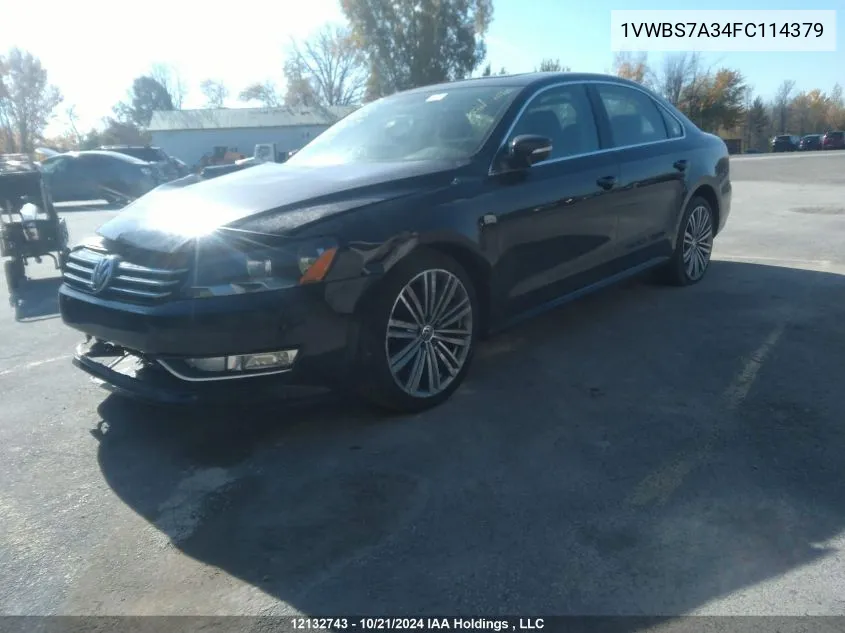 2015 Volkswagen Passat VIN: 1VWBS7A34FC114379 Lot: 12132743