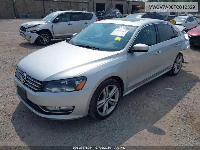 2015 Volkswagen Passat 2.0L Tdi Sel Premium VIN: 1VWCV7A30FC012329 Lot: 39975011