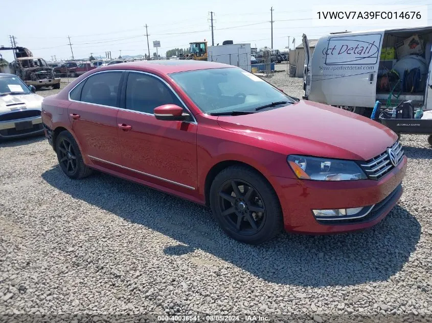 2015 Volkswagen Passat 2.0L Tdi Sel Premium VIN: 1VWCV7A39FC014676 Lot: 40036541