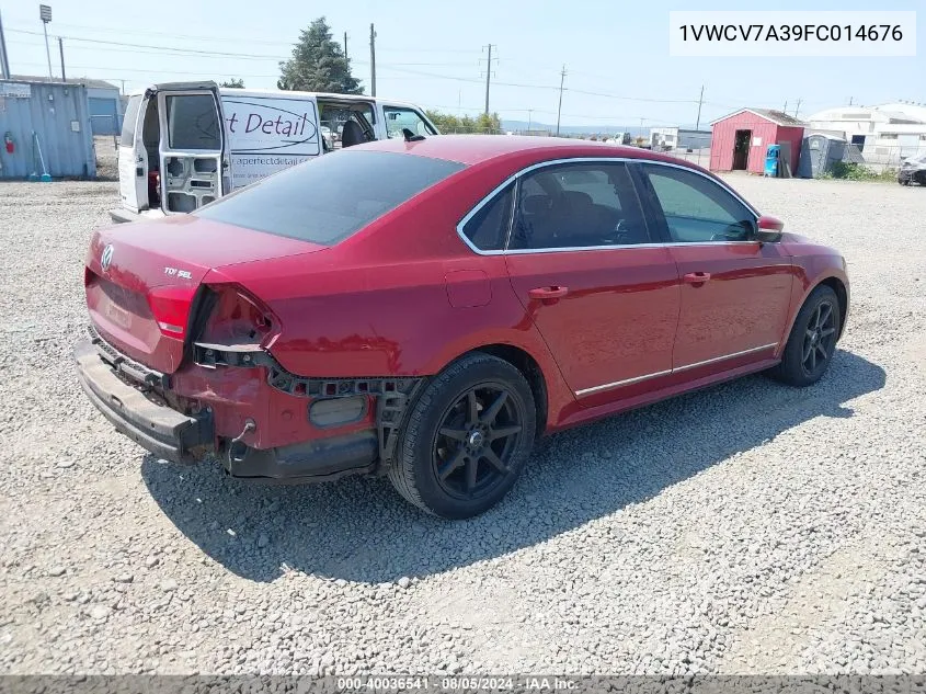 2015 Volkswagen Passat 2.0L Tdi Sel Premium VIN: 1VWCV7A39FC014676 Lot: 40036541