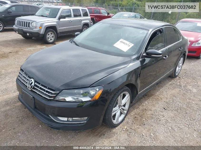 2015 Volkswagen Passat 1.8T Sel Premium VIN: 1VWCS7A38FC037682 Lot: 40082574