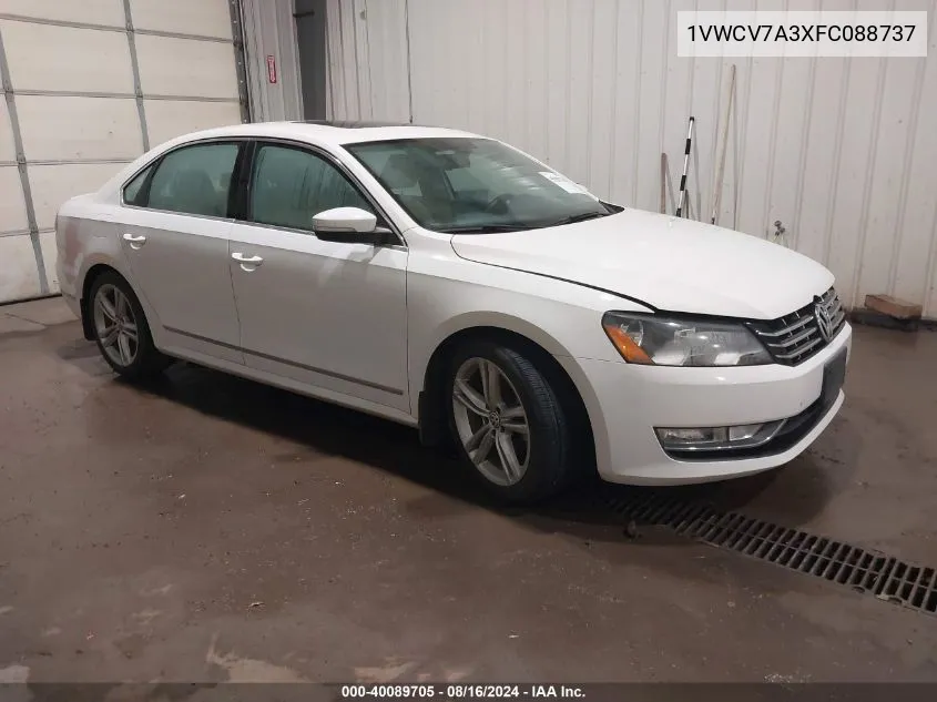 2015 Volkswagen Passat 2.0L Tdi Sel Premium VIN: 1VWCV7A3XFC088737 Lot: 40089705