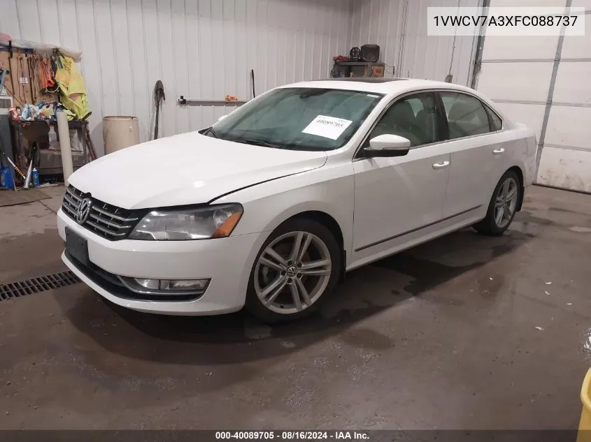 2015 Volkswagen Passat 2.0L Tdi Sel Premium VIN: 1VWCV7A3XFC088737 Lot: 40089705