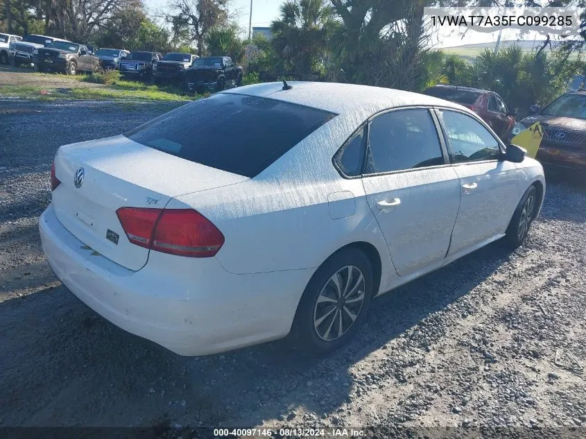 2015 Volkswagen Passat 1.8T S VIN: 1VWAT7A35FC099285 Lot: 40097146