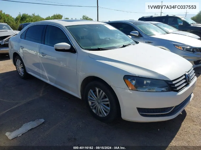 2015 Volkswagen Passat 2.0L Tdi Se VIN: 1VWBV7A34FC037553 Lot: 40116162