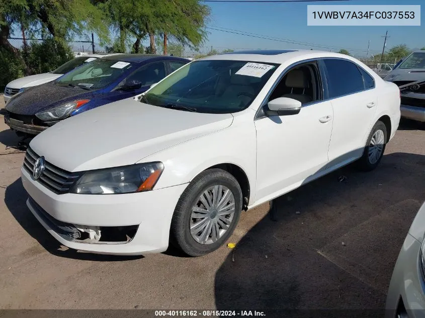 2015 Volkswagen Passat 2.0L Tdi Se VIN: 1VWBV7A34FC037553 Lot: 40116162