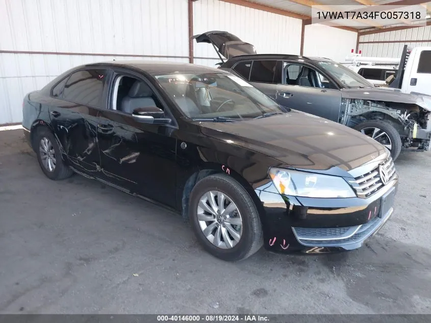 2015 Volkswagen Passat 1.8T Wolfsburg Edition VIN: 1VWAT7A34FC057318 Lot: 40146000