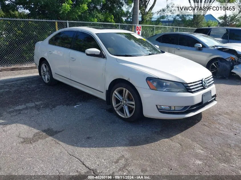 2015 Volkswagen Passat 2.0L Tdi Sel Premium VIN: 1VWCV7A39FC010465 Lot: 40260196