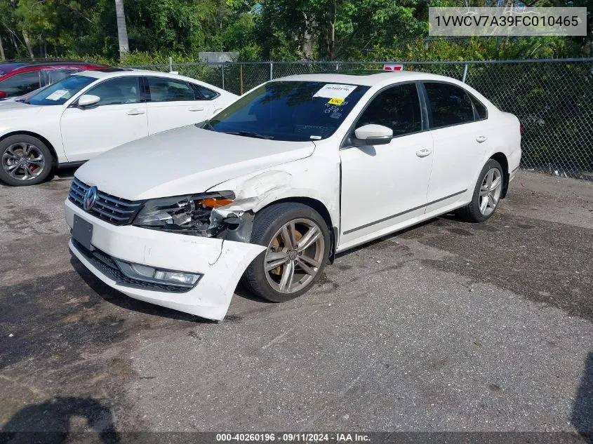 2015 Volkswagen Passat 2.0L Tdi Sel Premium VIN: 1VWCV7A39FC010465 Lot: 40260196