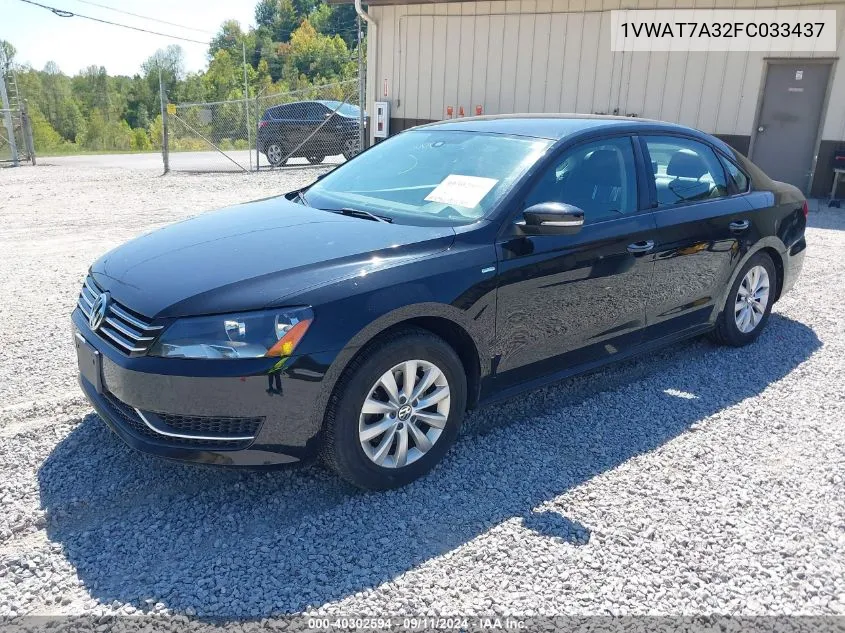 2015 Volkswagen Passat 1.8T Wolfsburg Edition VIN: 1VWAT7A32FC033437 Lot: 40302594