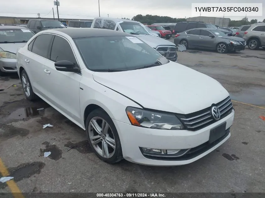 2015 Volkswagen Passat Se VIN: 1VWBT7A35FC040340 Lot: 40304763