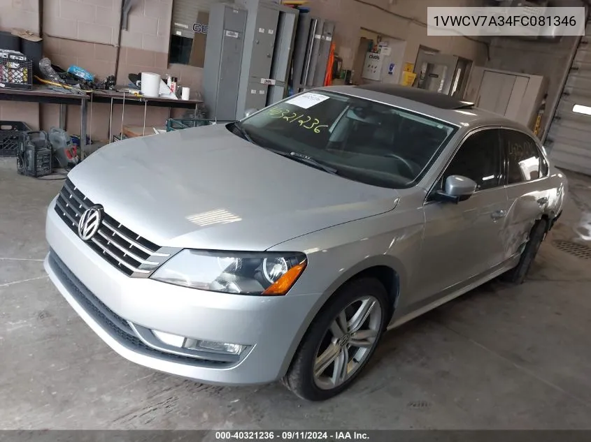 2015 Volkswagen Passat Sel VIN: 1VWCV7A34FC081346 Lot: 40321236